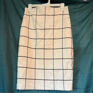 Express Checkered Pencil Skirt